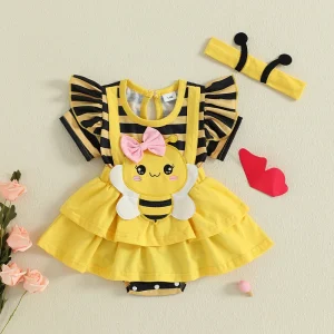 Baby Girl Bumble Bee Summer Outfit
