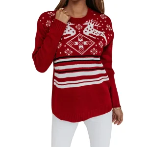 Snowflake Sleeve Round Neck