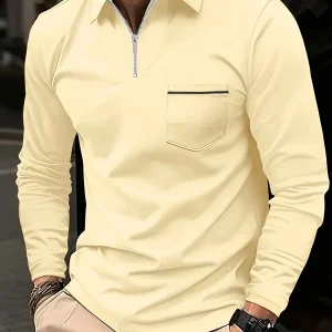 Men's Long Sleeve Zipper Lapel